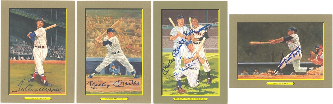 1987-1990 Perez-Steele "Great Moments" Complete Set (108) Including Signed Cards (67), Featuring Mantle, Mays, Williams and Aaron (Beckett Pre-Cert)